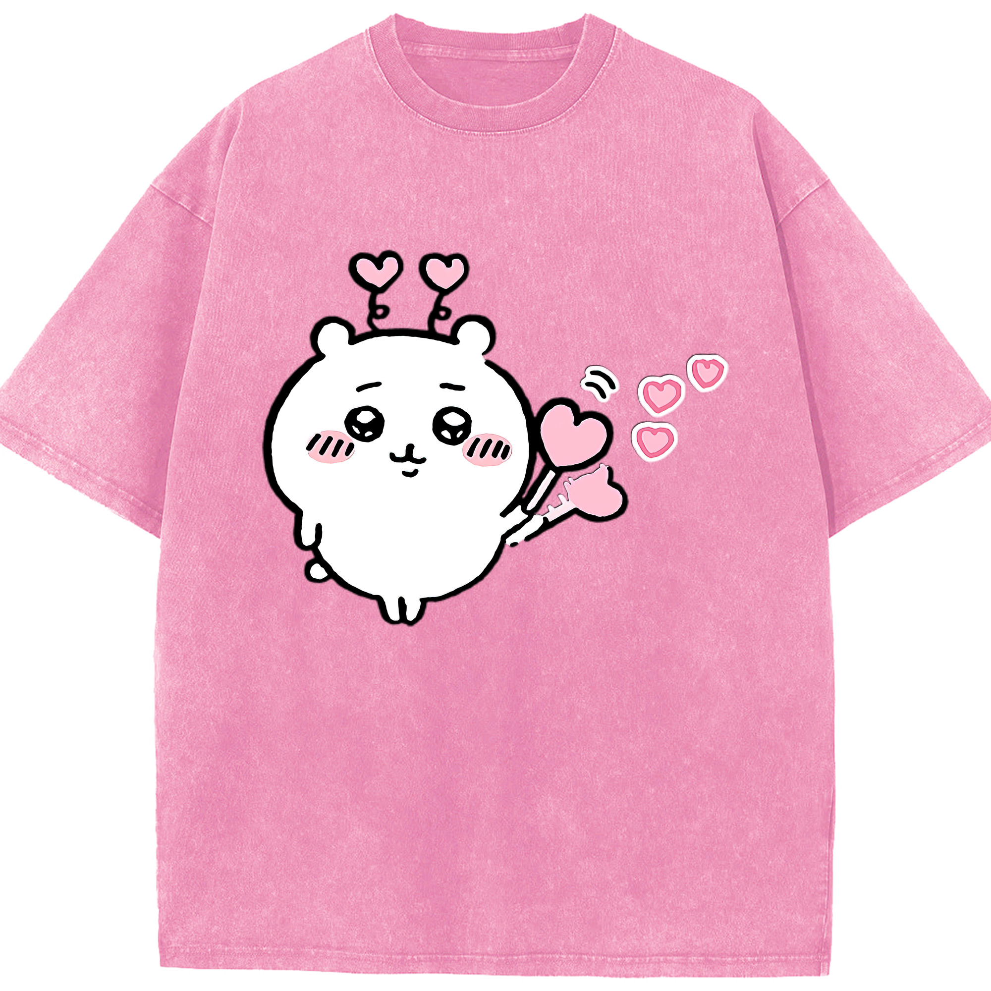 （画像用） ちいかわ ちいかわ Chii-kawa chiikawa 綿100% ヴィンテージ風 半袖Tシャツ（フロントプリント）